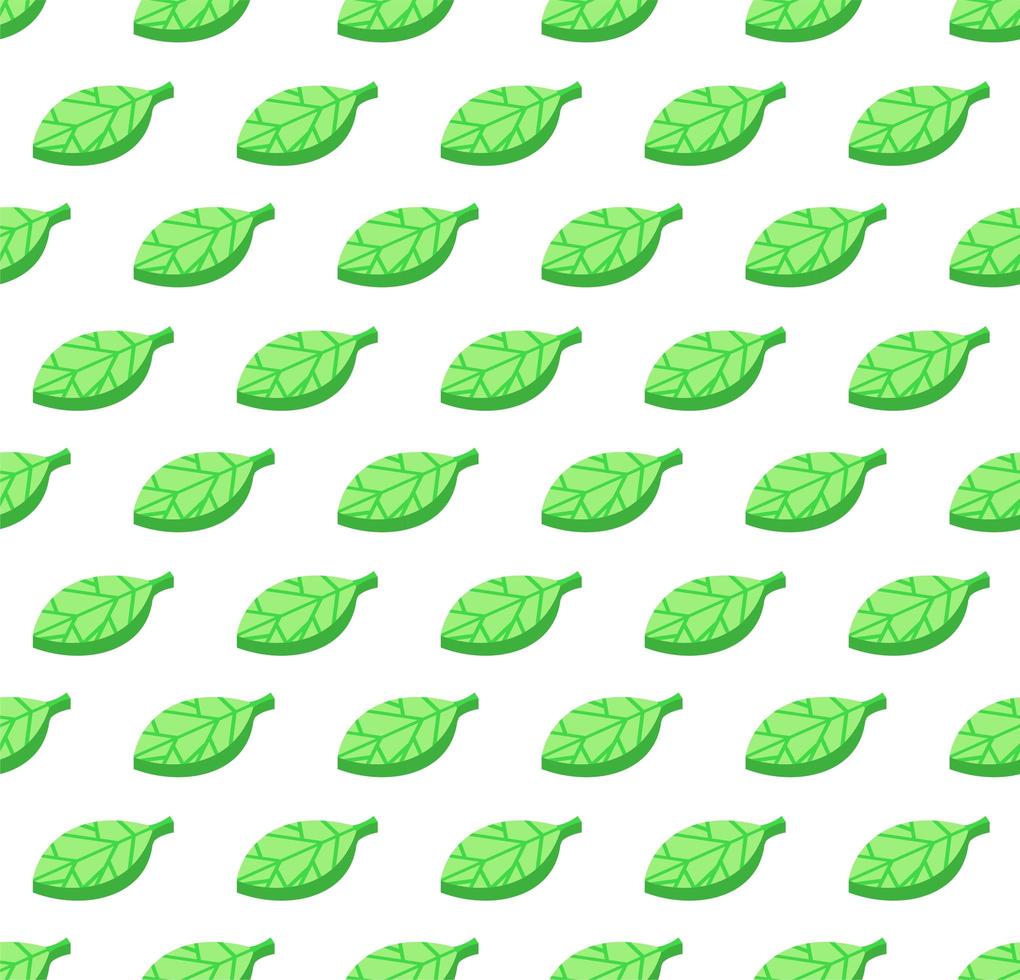 Green leaves seamless color vector pattern