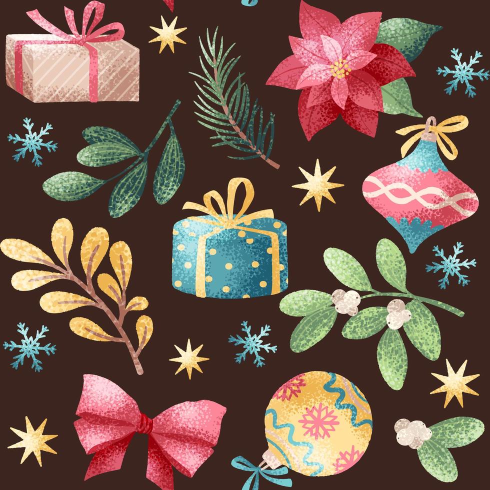 Holiday watercolor style seamless pattern vector