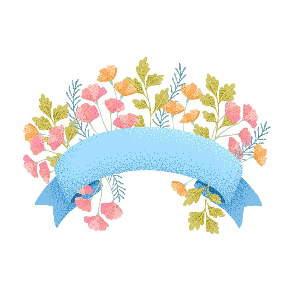 Grain ribbons and flowers vector