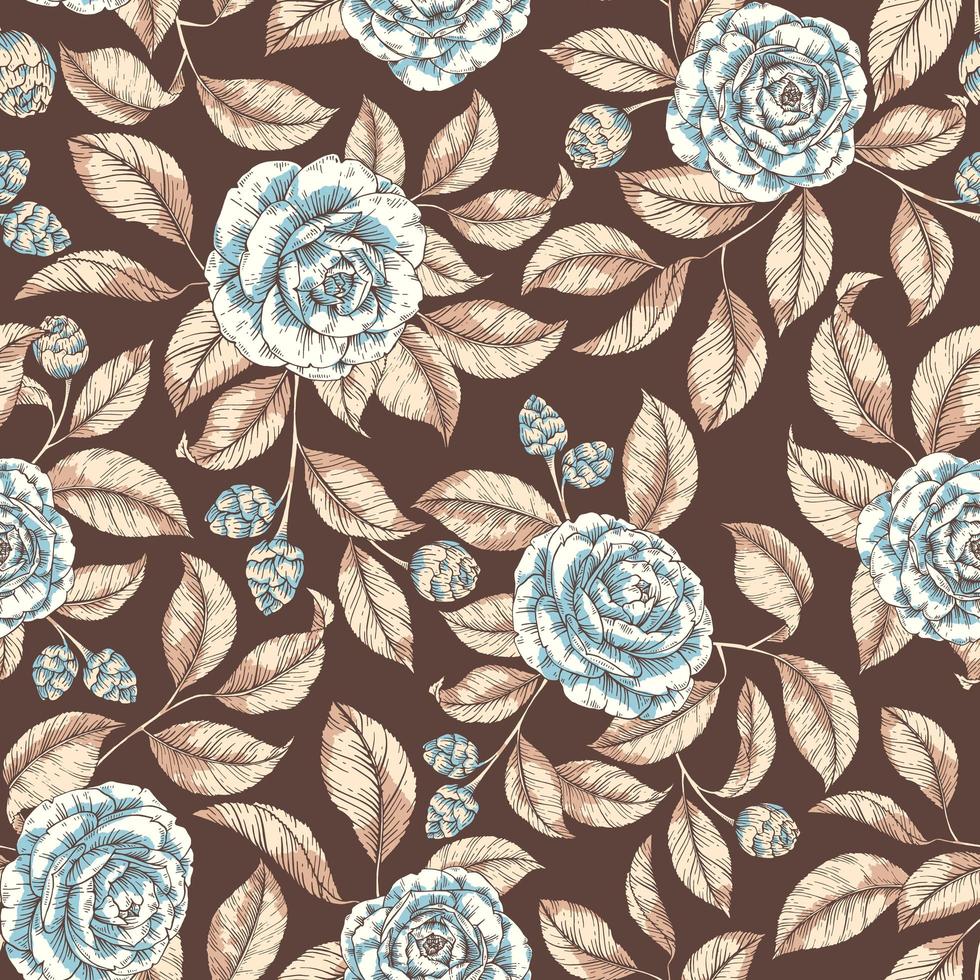 Retro flowers seamless pattern vector