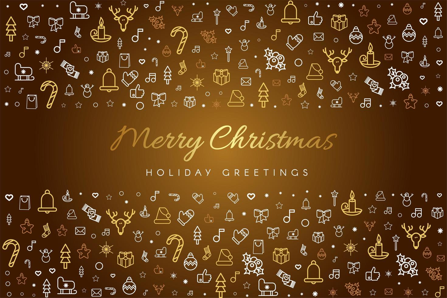 Merry Christmas greeting card vector template