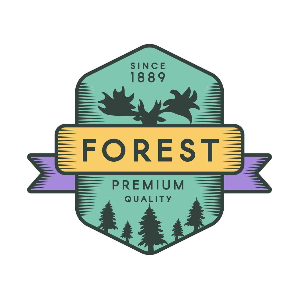 Forest color logo template vector