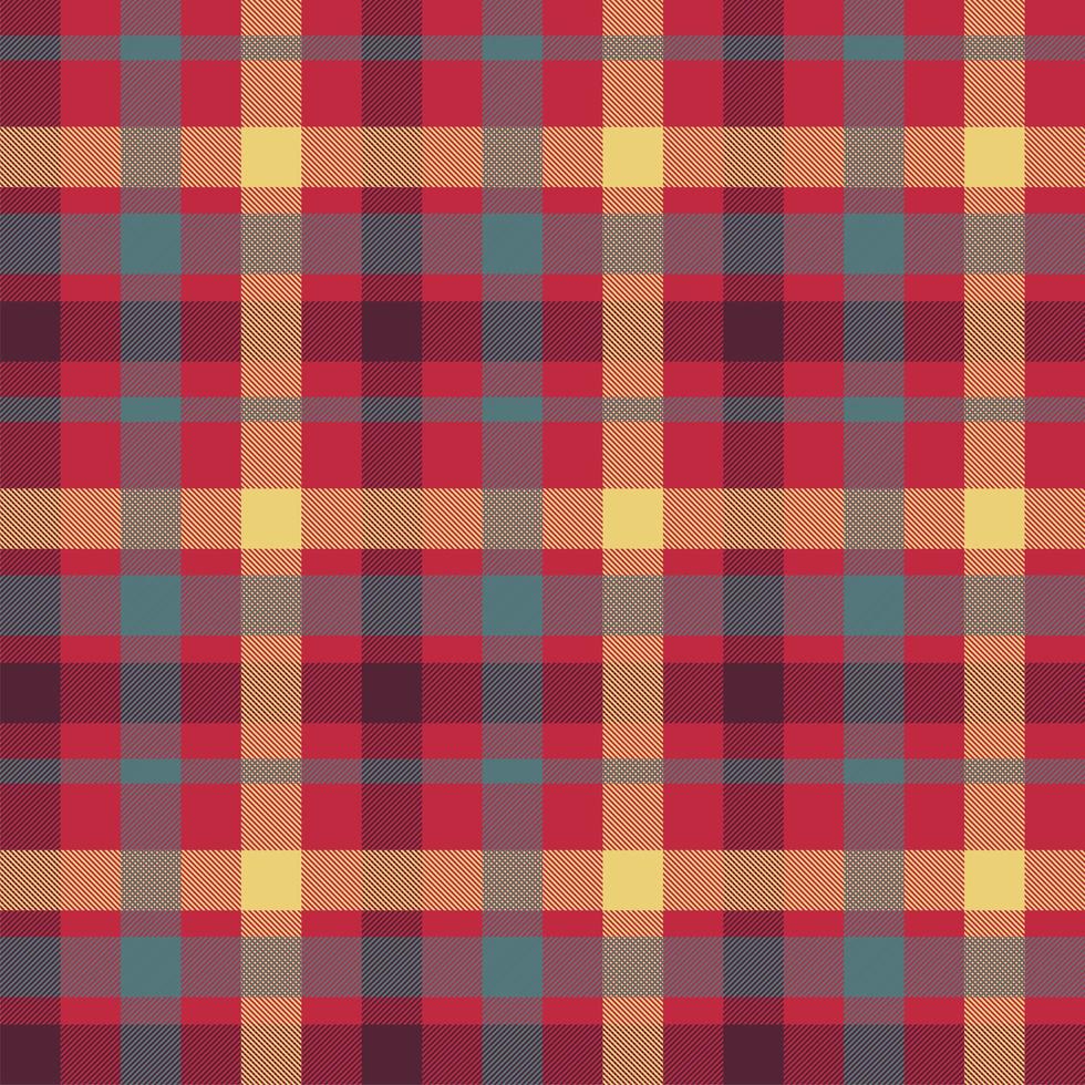 Plaid red color seamless vector pattern