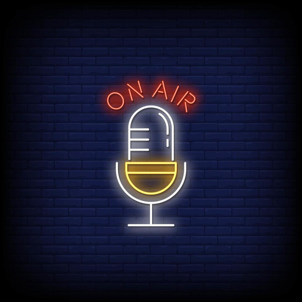 On Air Neon Signs Style Text Vector