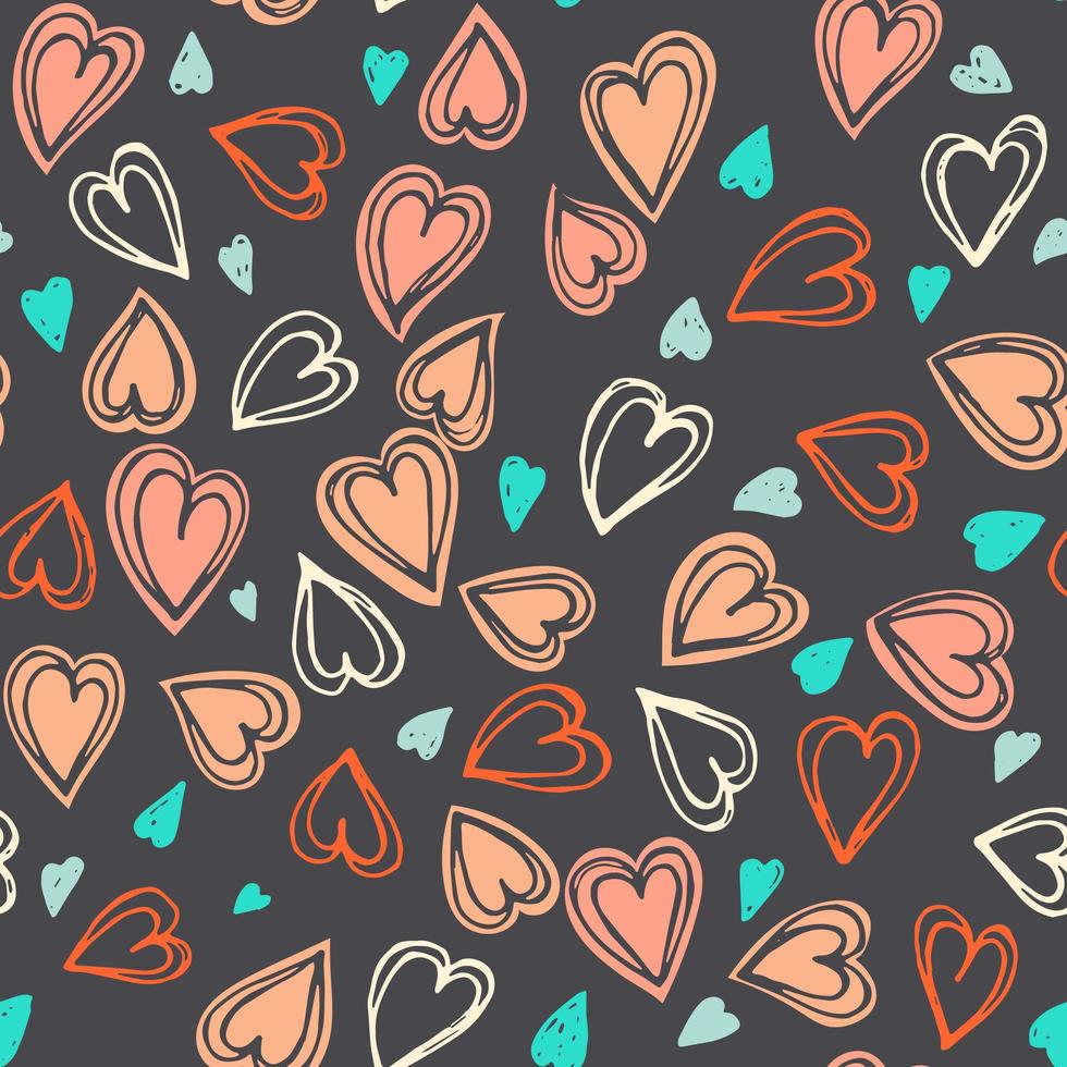 Seamless hearts pattern vector