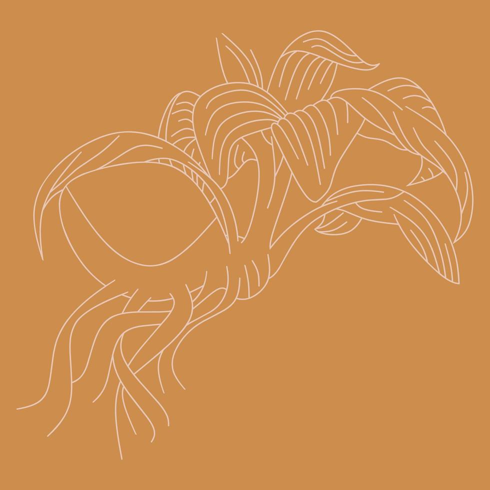 Coconut Tree Line art vector