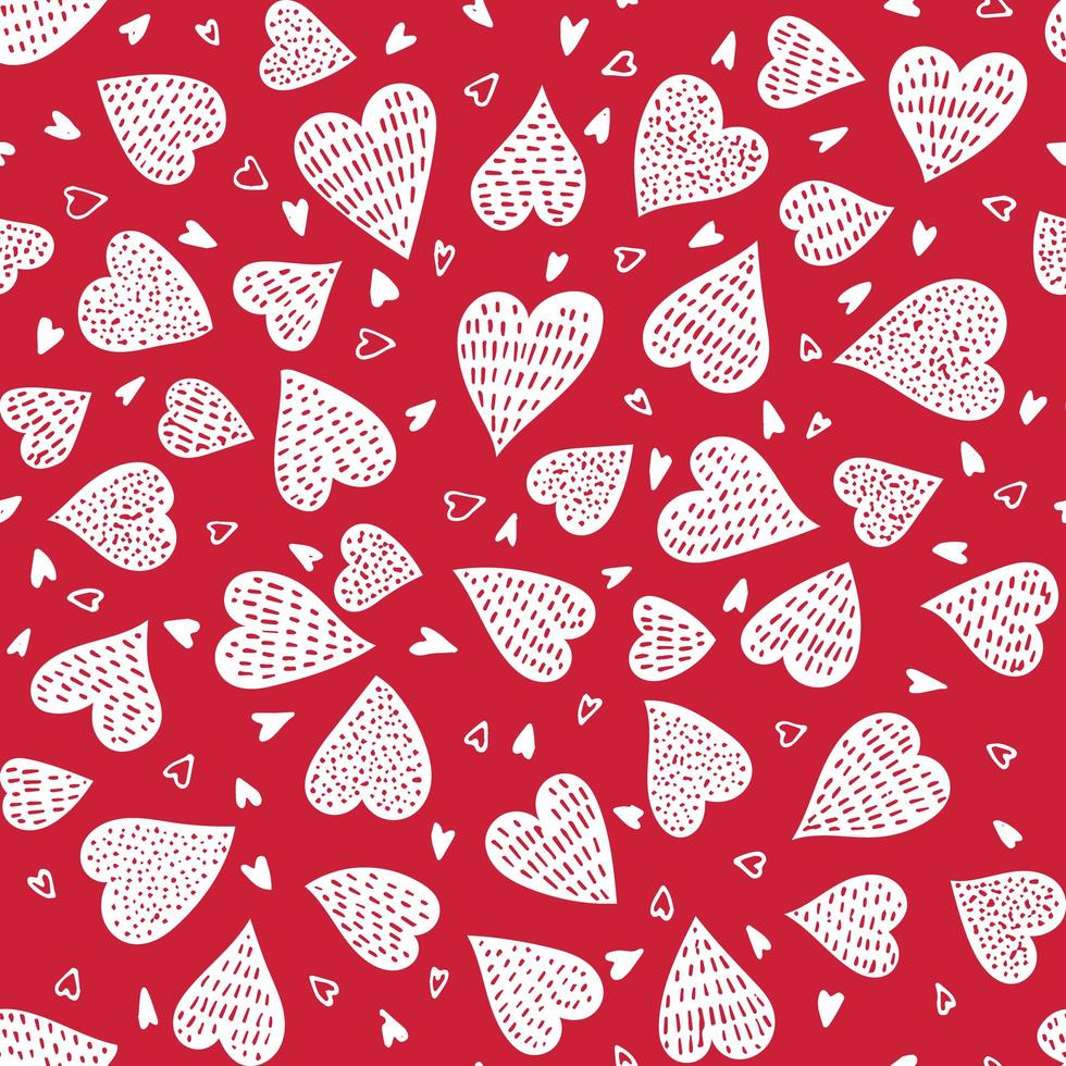 Seamless hearts pattern vector