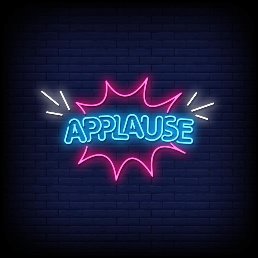 Applause Neon Signs Style Text Vector