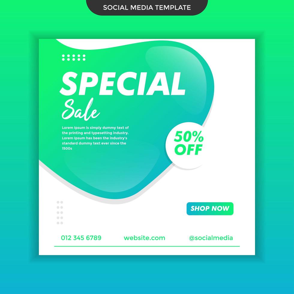 plantilla de redes sociales de venta especial. vector premium