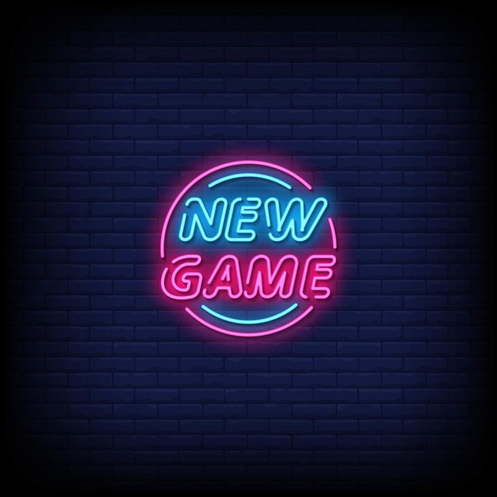 New Game Neon Signs Style Text Vector