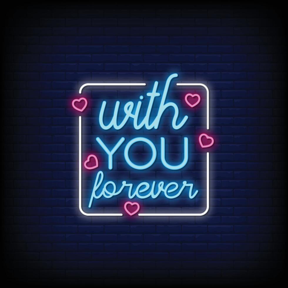 PrintWith You Forever Neon Signs Style Text Vector