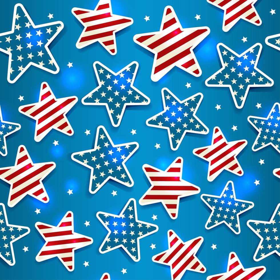 Memorial Day illustration with star seamless pattern. vector