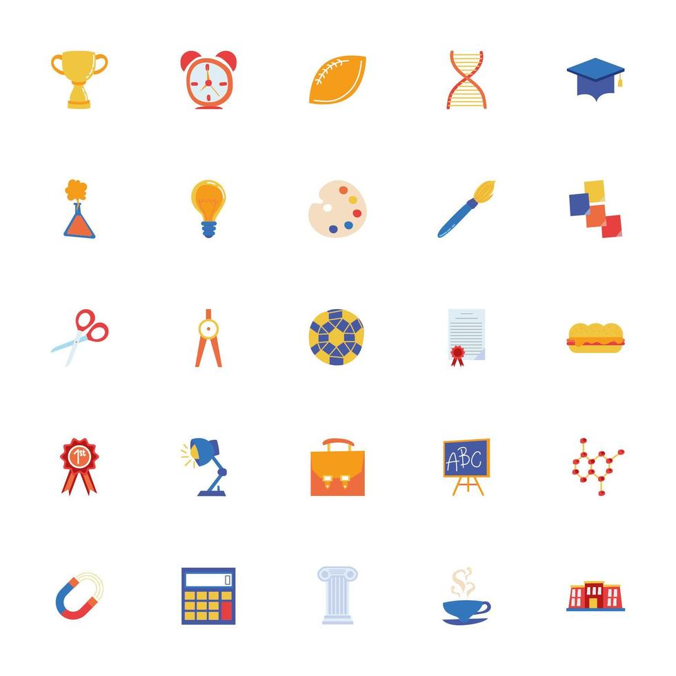 School and education icon set vector