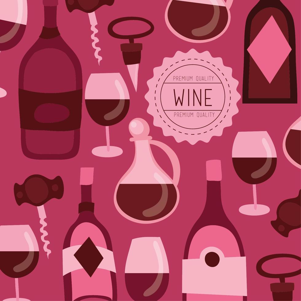 wine premium quality pattern background vector