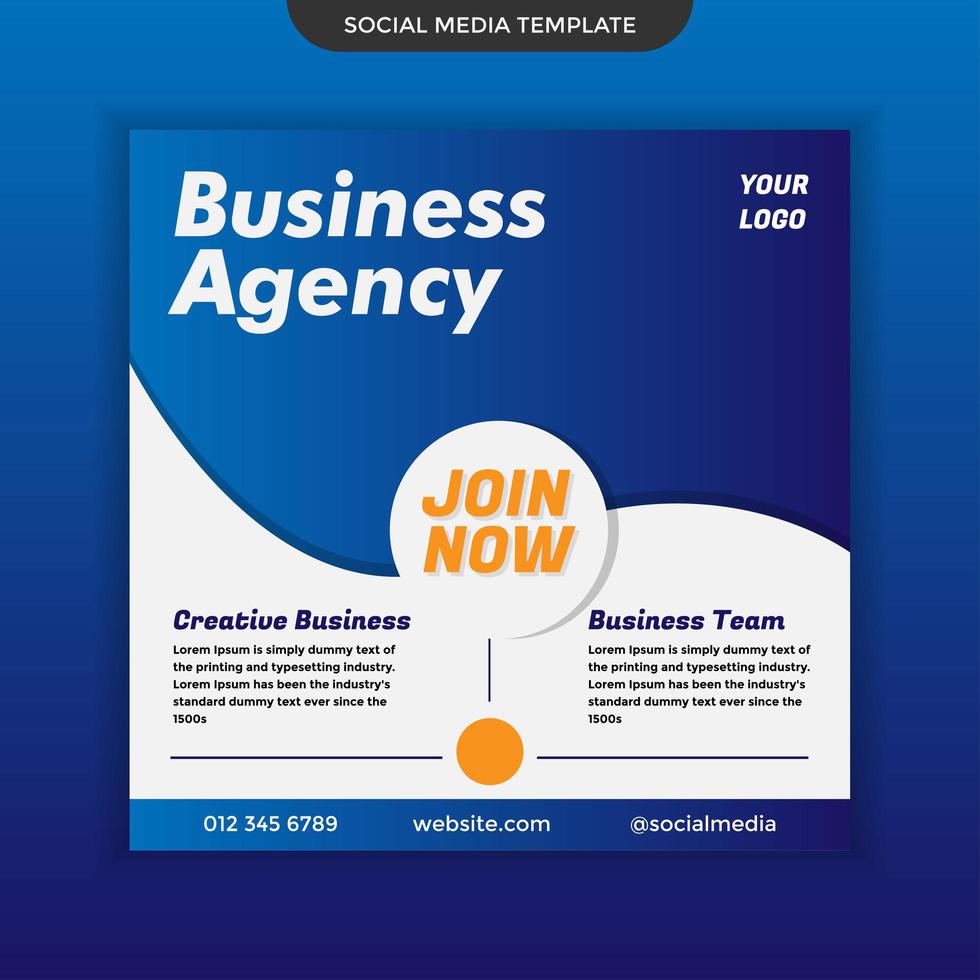 Social Media Business Agency Template. Easy to Edit and Easy to Use. Premium Vector