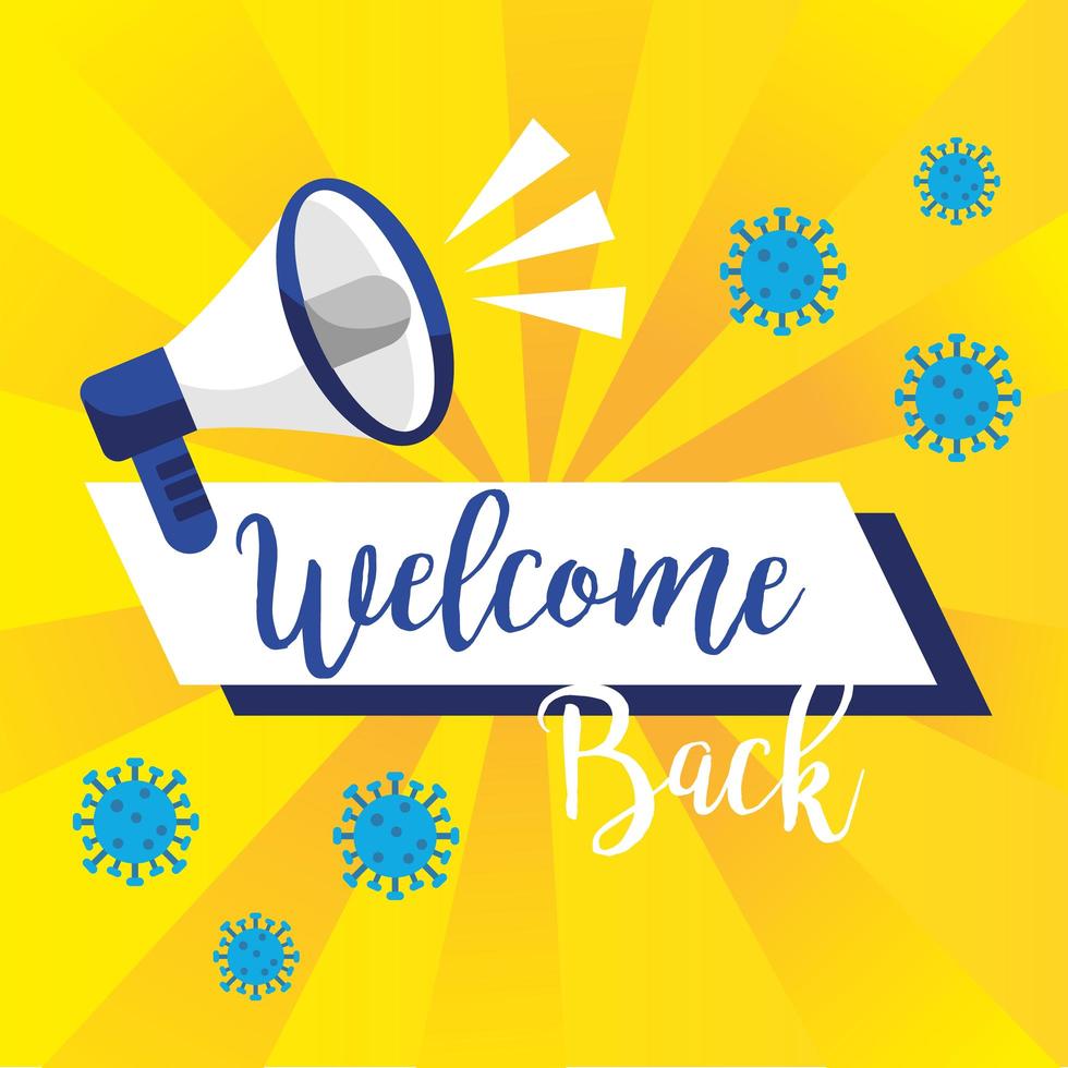 Welcome back, reopening sign vector