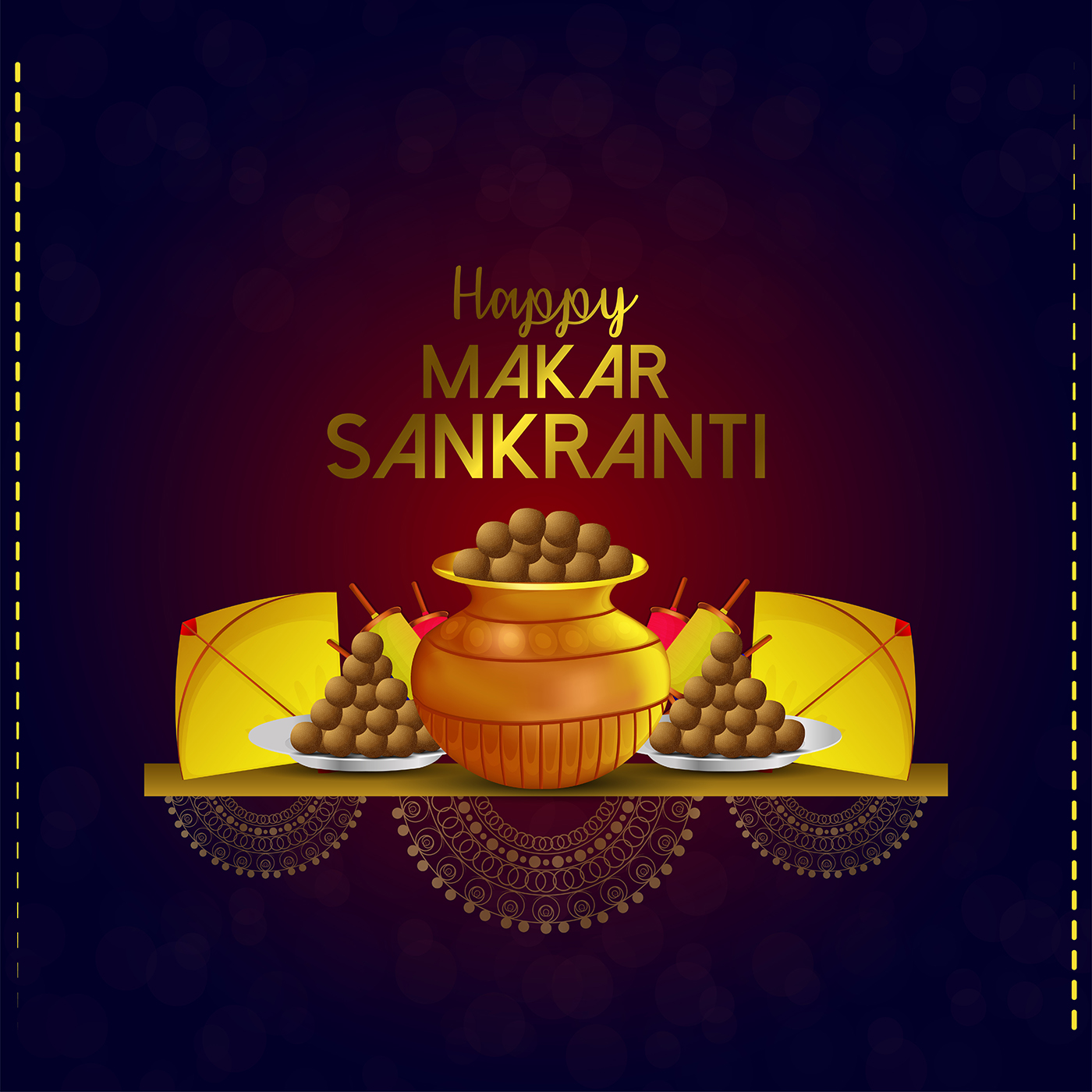 Happy makar sankranti background and illustration 1933845 Vector Art at  Vecteezy