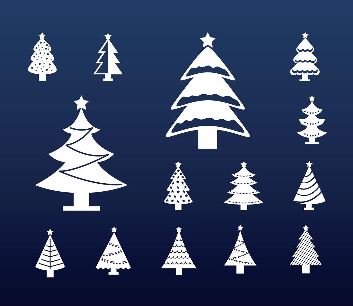 Bundle of Christmas trees vector