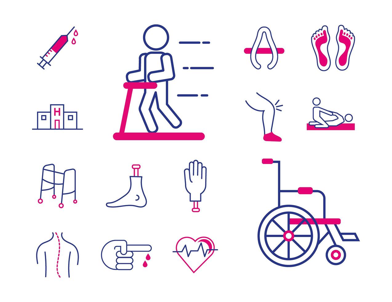 Disabilities icon set vector