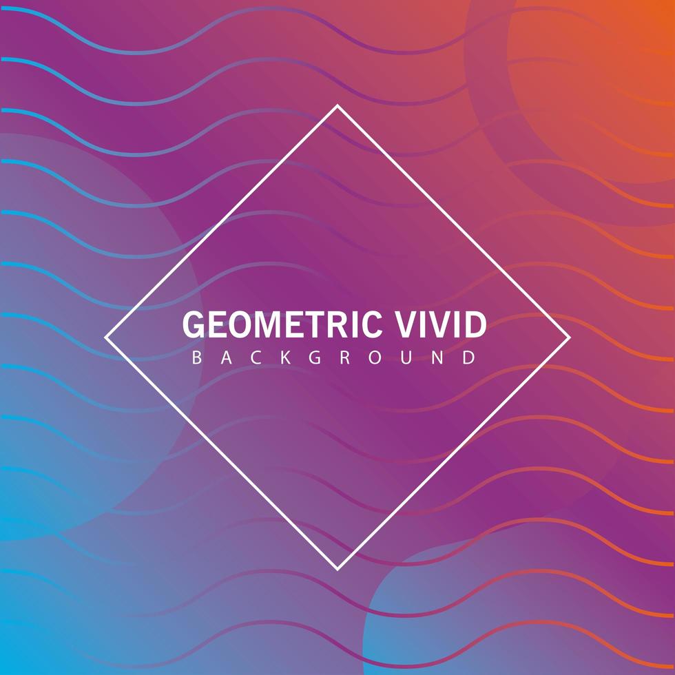 geometric vivid background with diamond frame vector