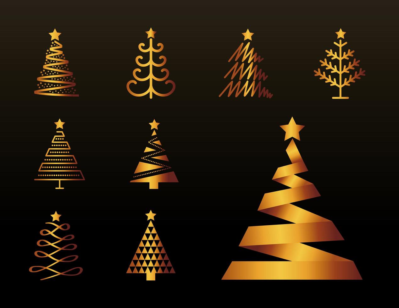 paquete de árboles de navidad vector