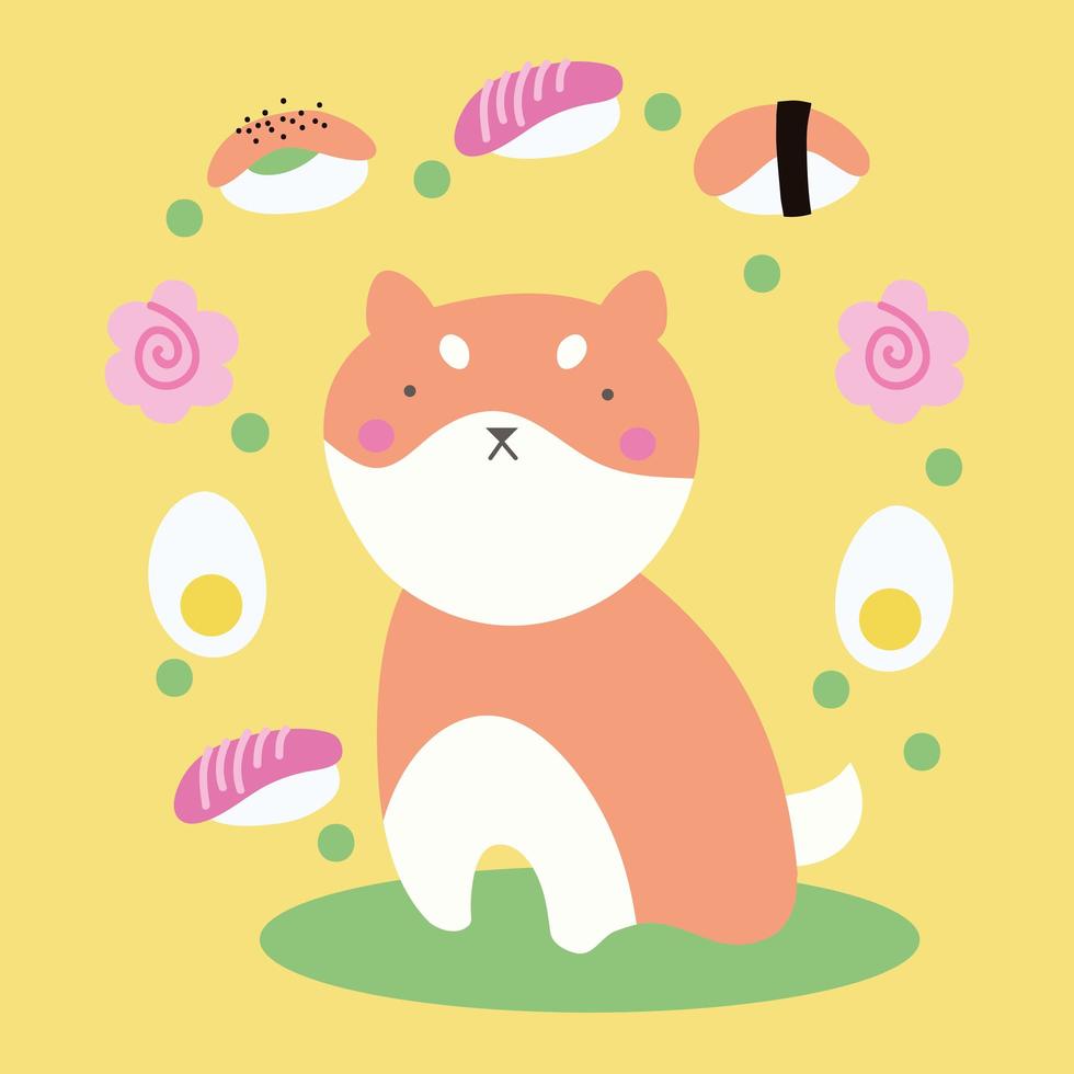 cute kawaii design with little dog vector