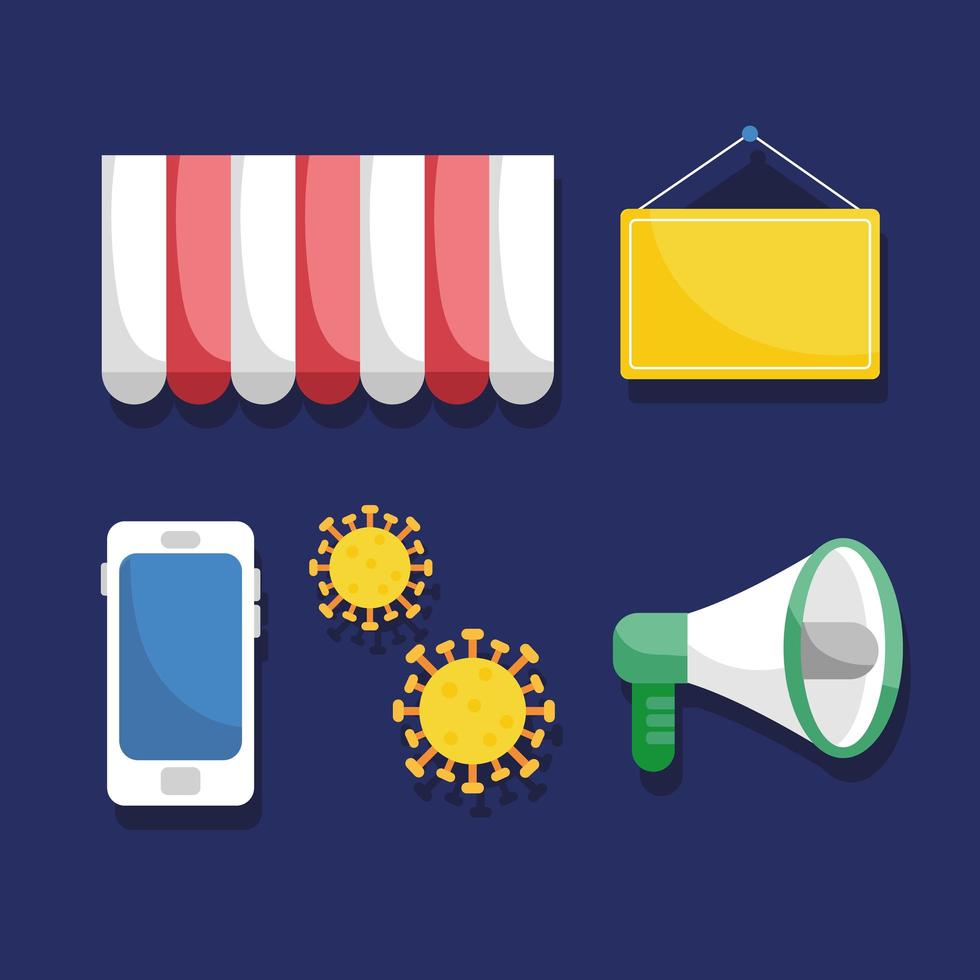 Reopening icon set vector