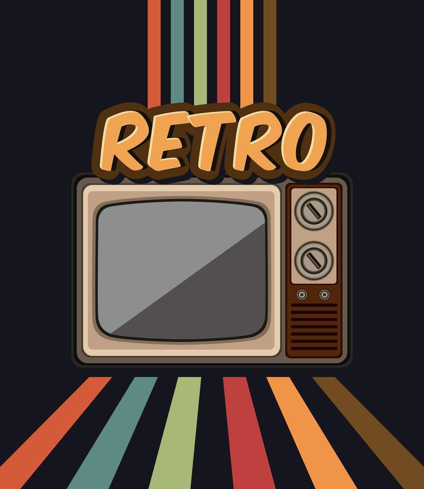 cartel de tv retro antiguo vector