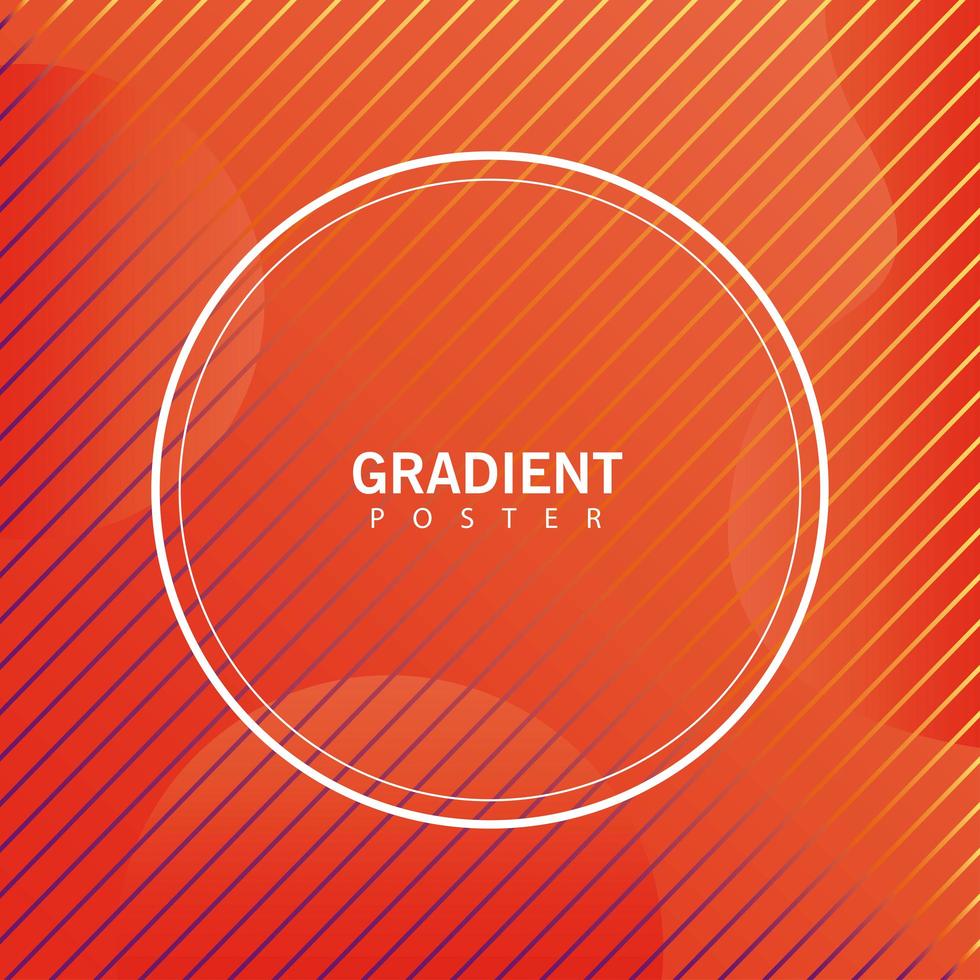 orange geometric vivid background with circular frame vector