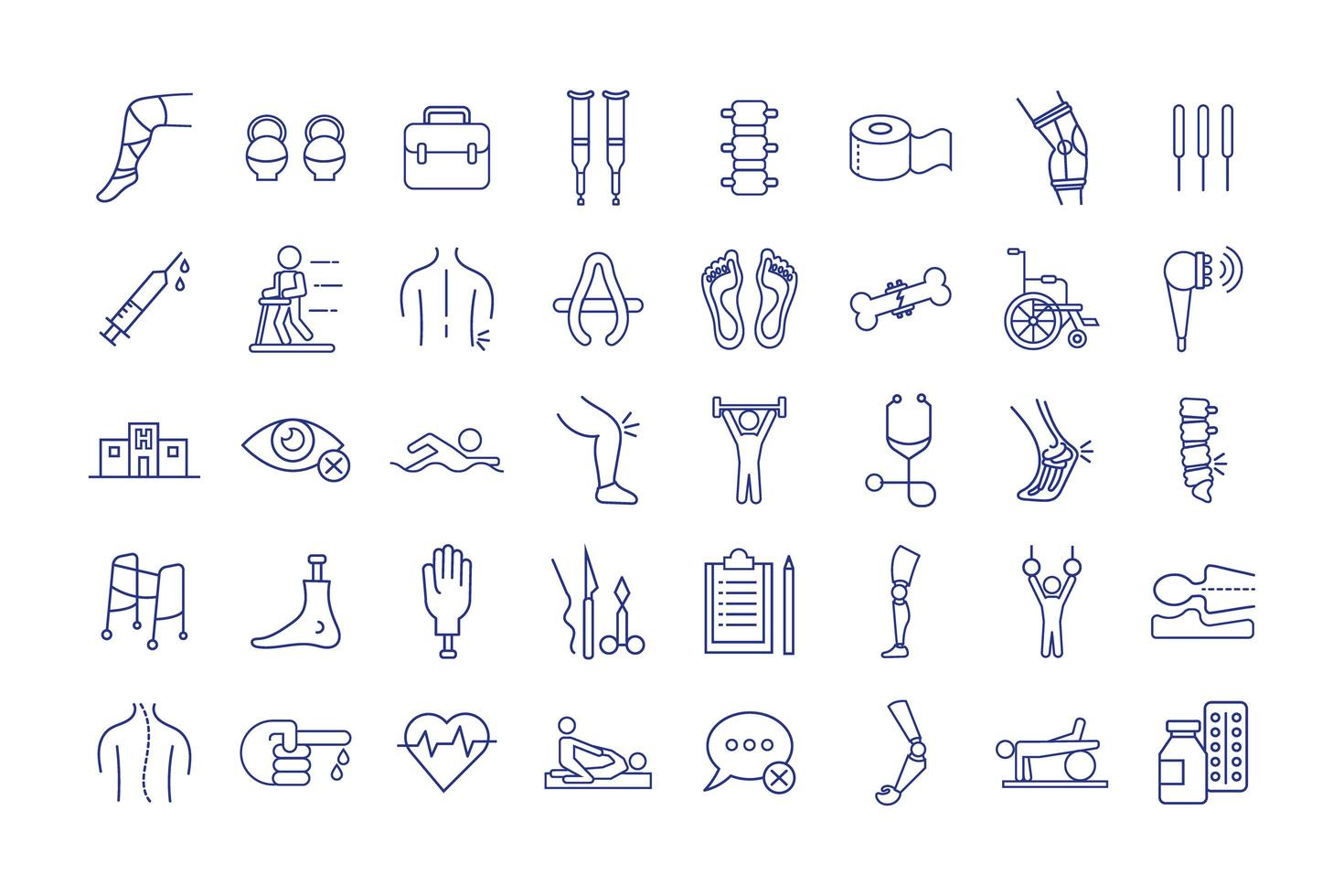 Disabilities icon set vector