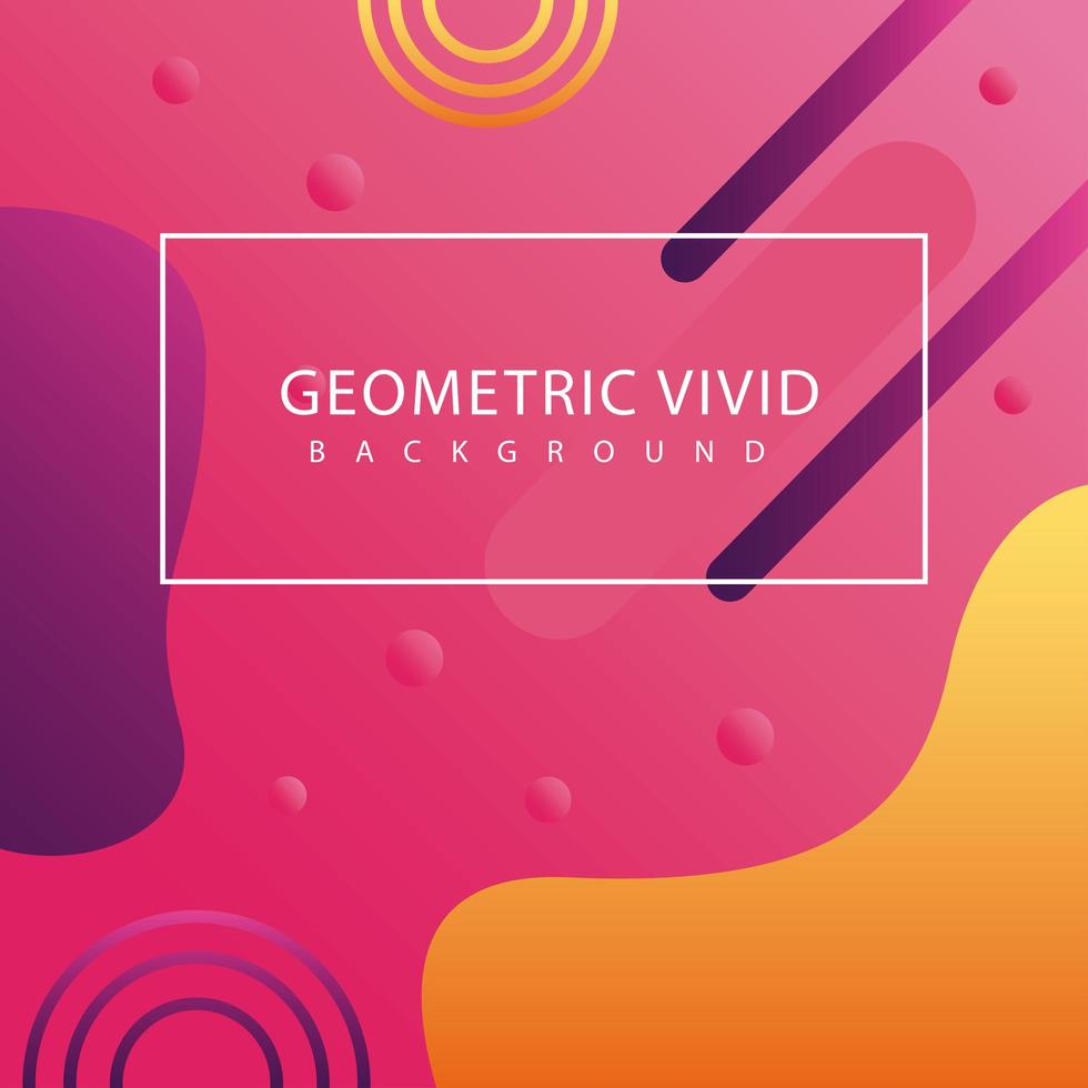 geometric vivid background with rectangle frame vector