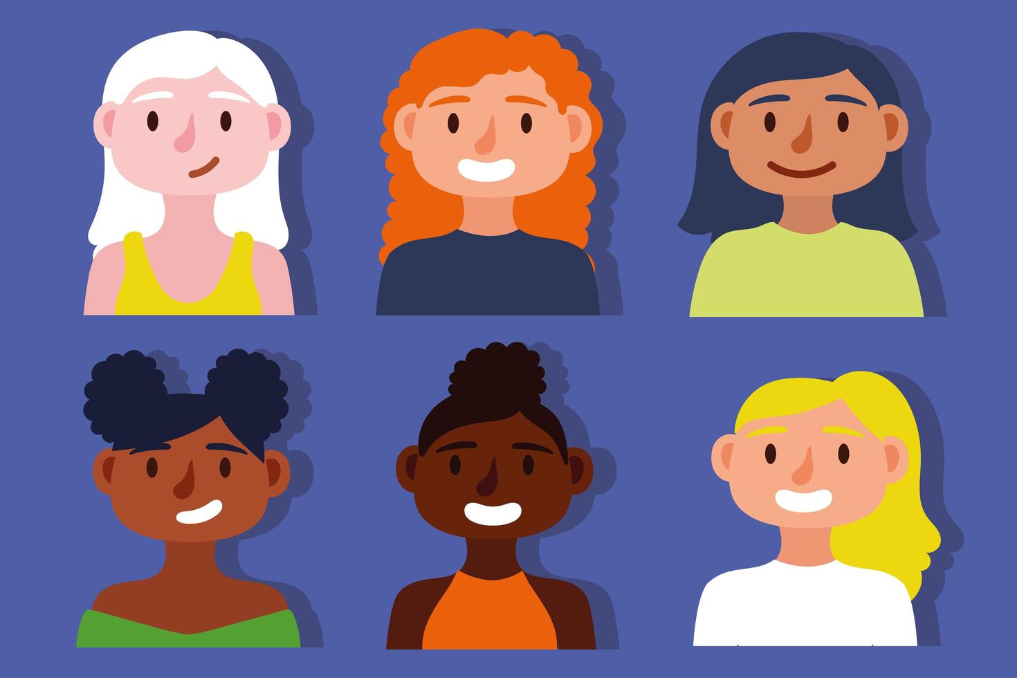 Group of interracial women, inclusion concept vector