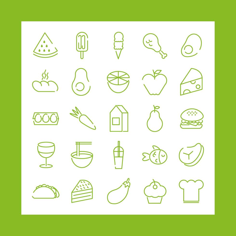 bundle of twenty five icons vector
