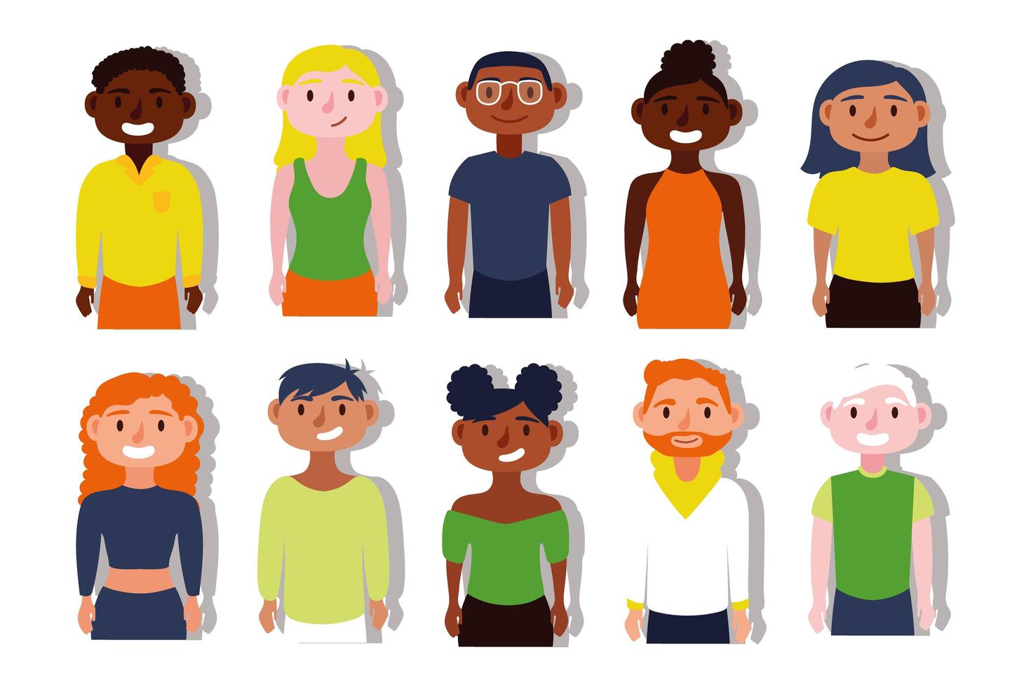 Group of interracial people, inclusion concept vector