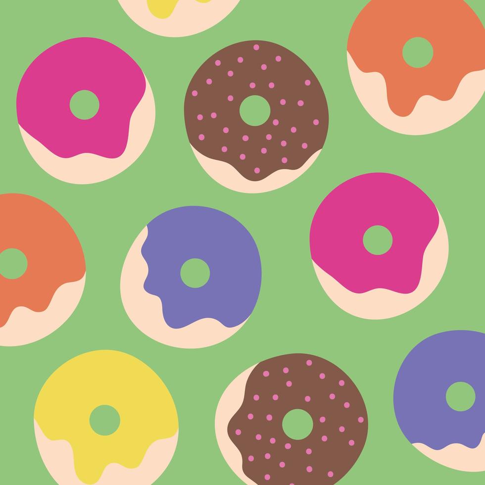 cute kawaii donuts pattern background vector