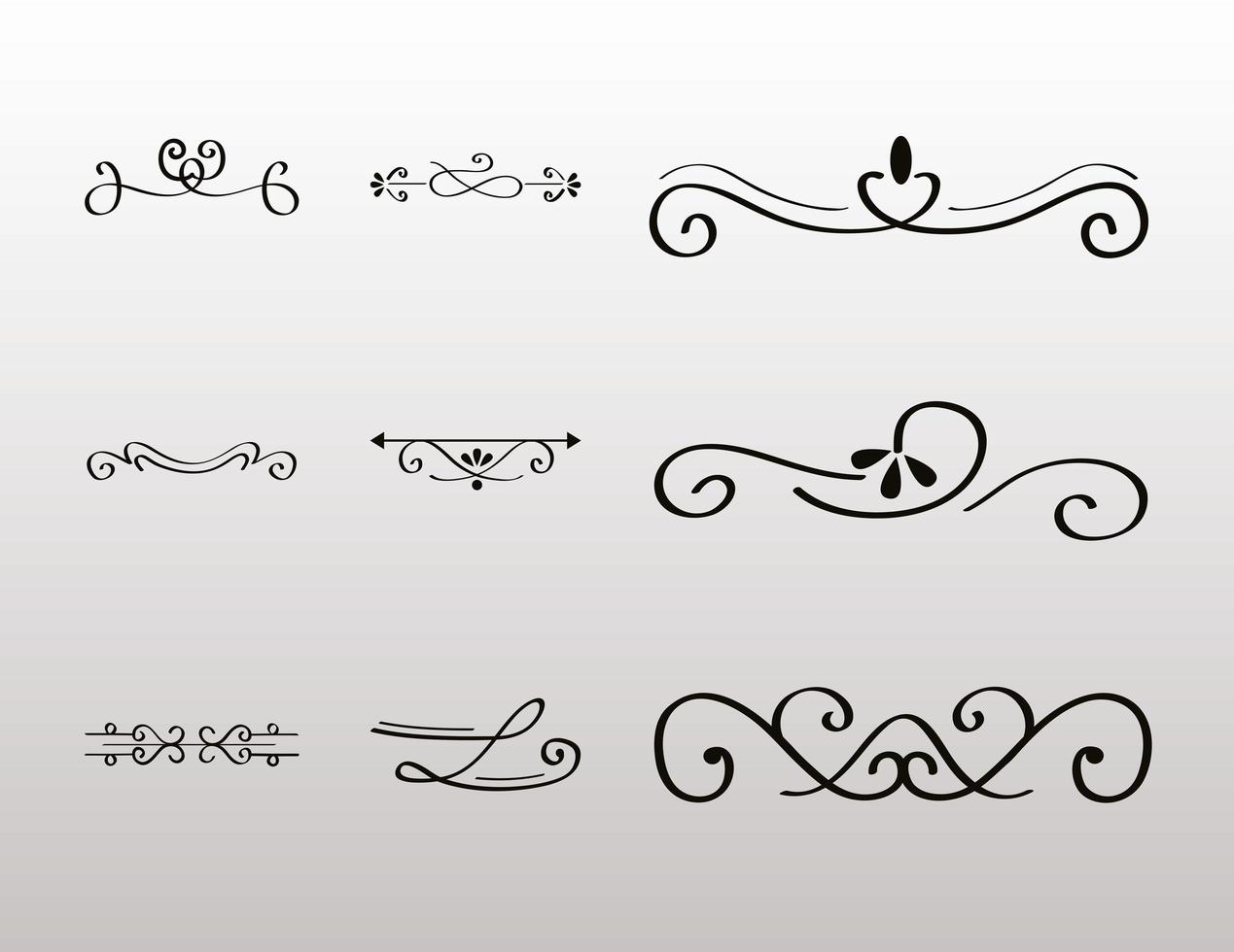 decorative swirls dividers in gray background 1934115 Vector Art at