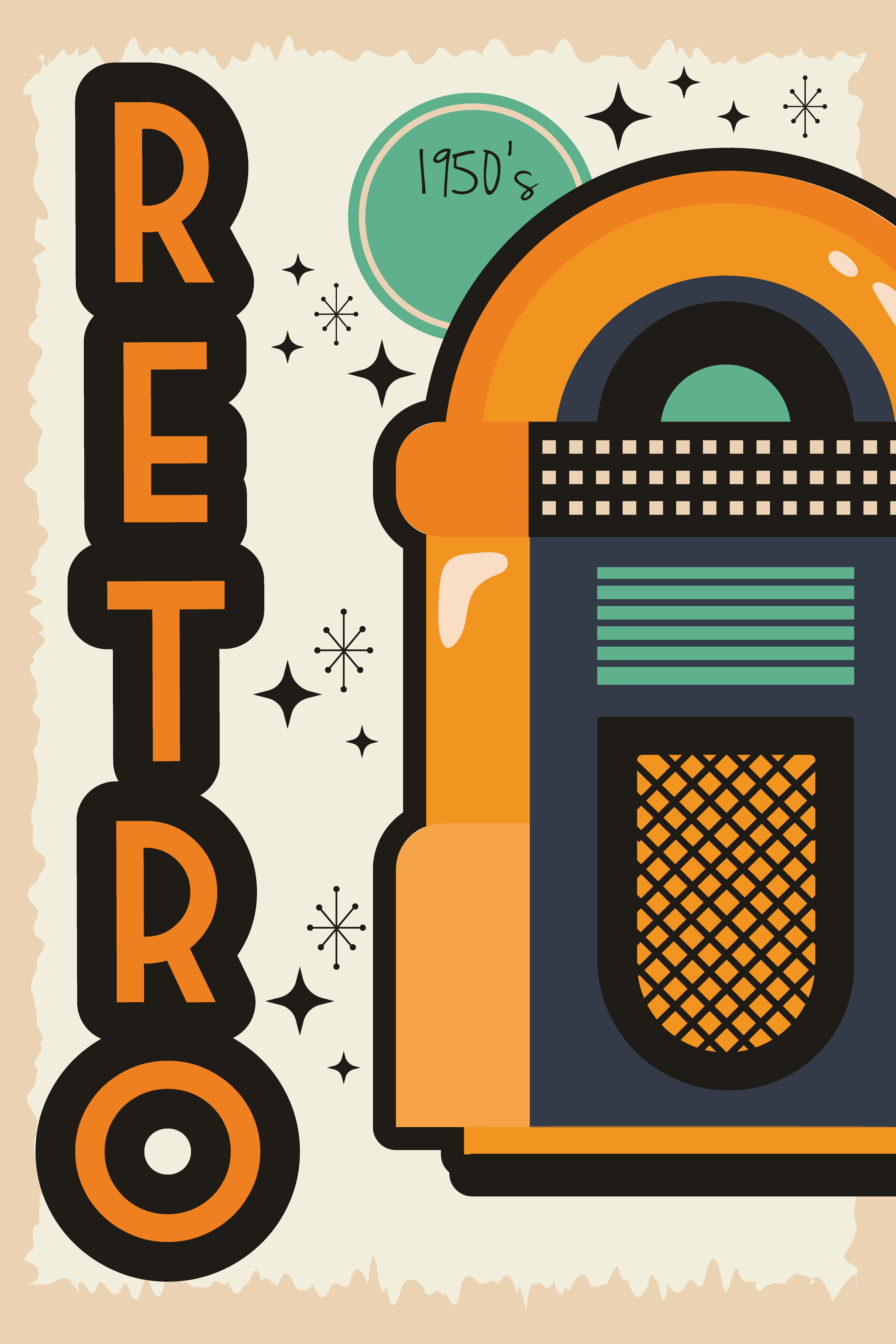 Retro style party poster with vinyls records 1934616 Vector Art at Vecteezy