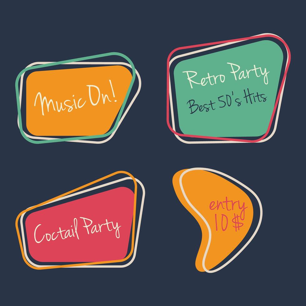 poster retro style lettering set vector