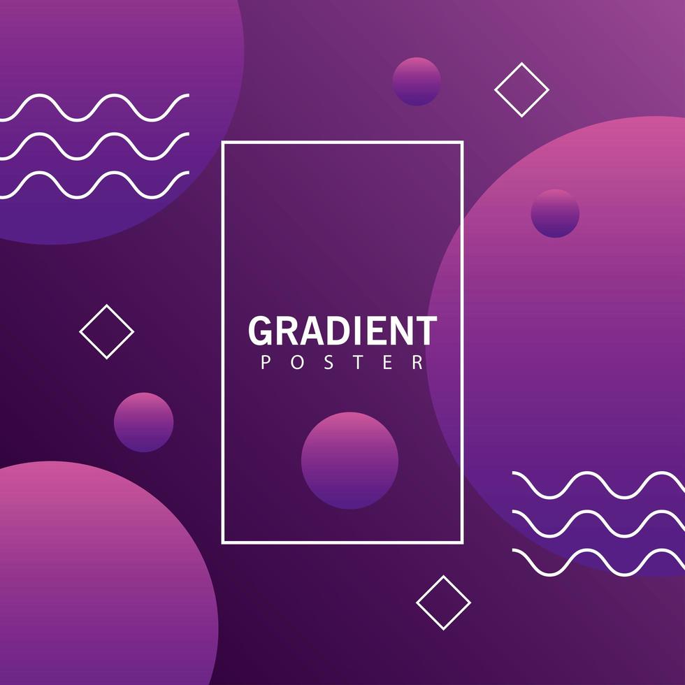 purple geometric vivid background with rectangle frame vector