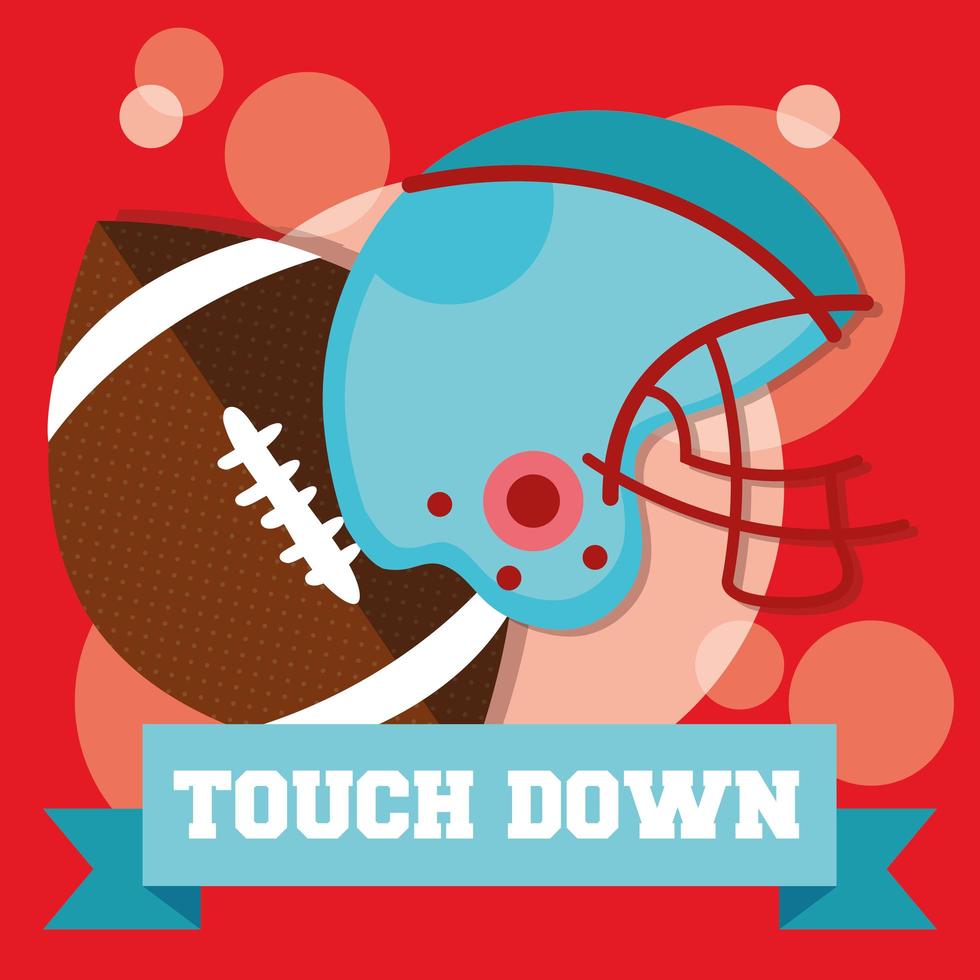 American football sport design with helmet and football vector