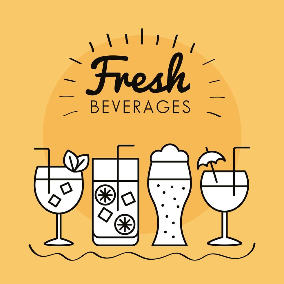 bundle of cocktails drinks and speech bubble icons vector