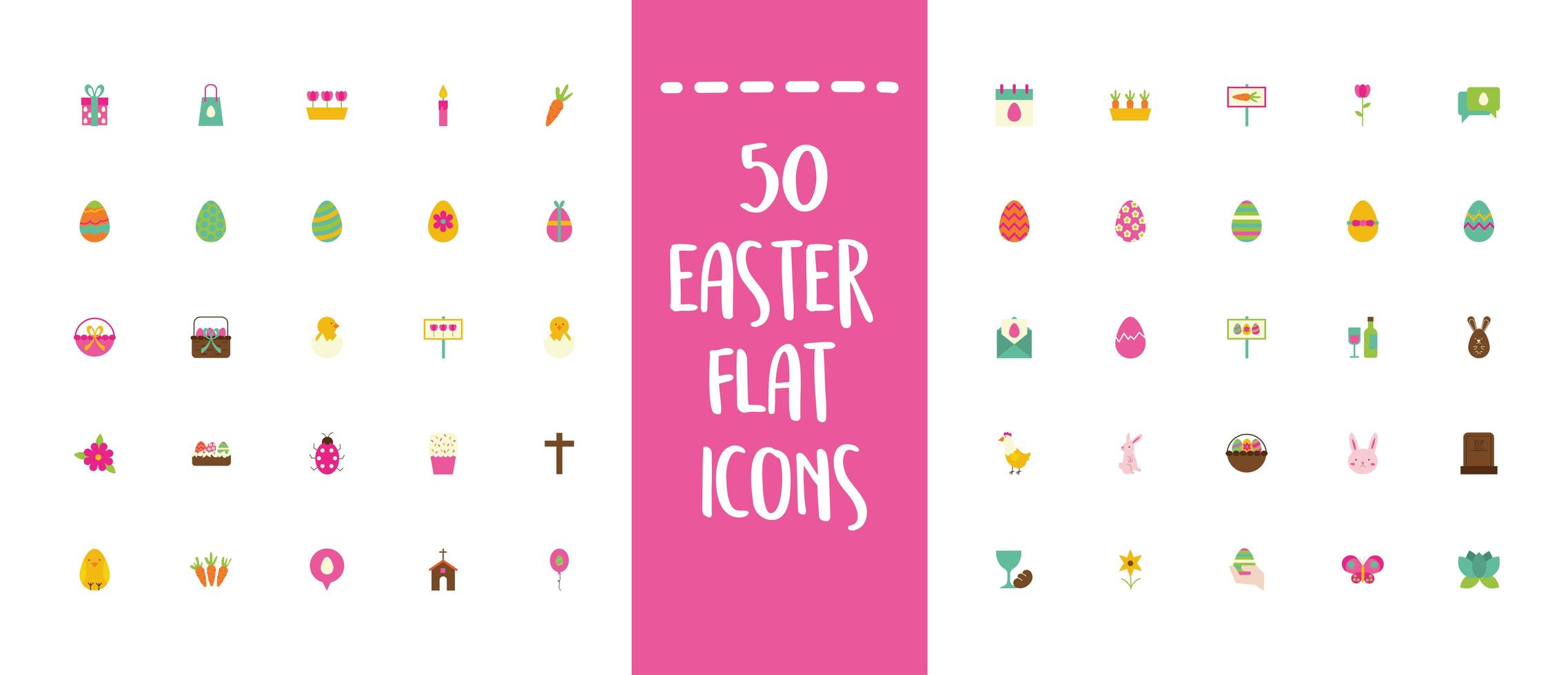 Easter icon set vector