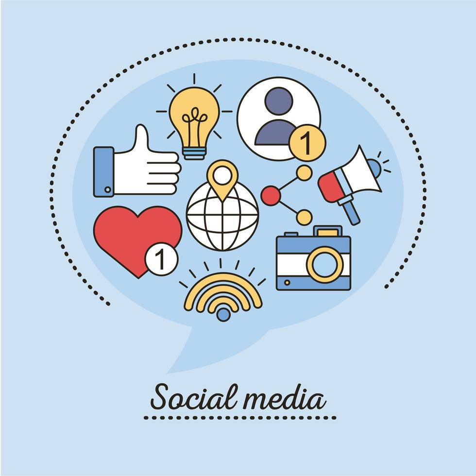 bundle of social media line and fill style icons vector