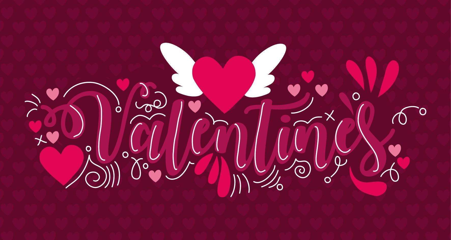 Happy Valentine's Day card with heart flying vector