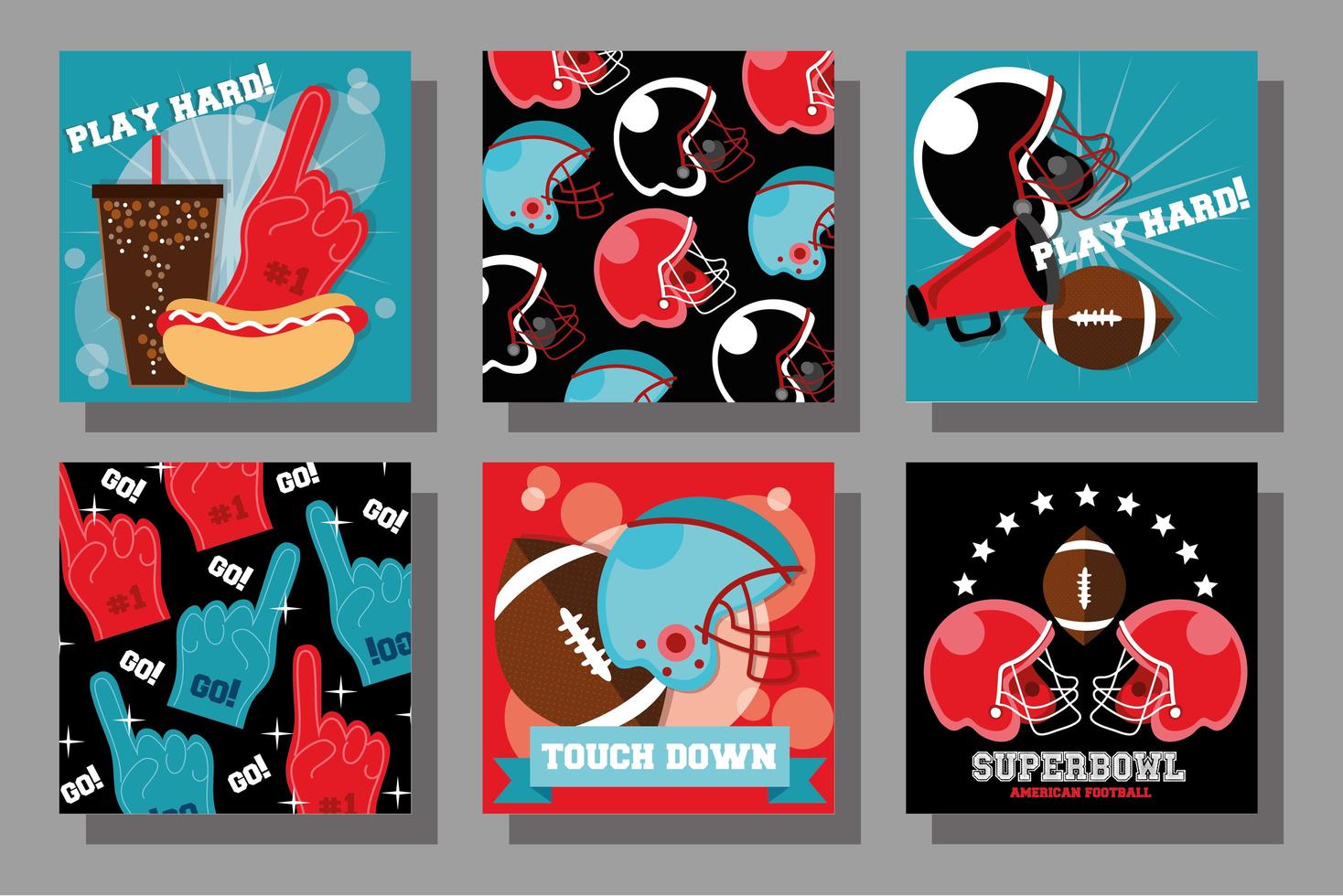 American football sport design set vector