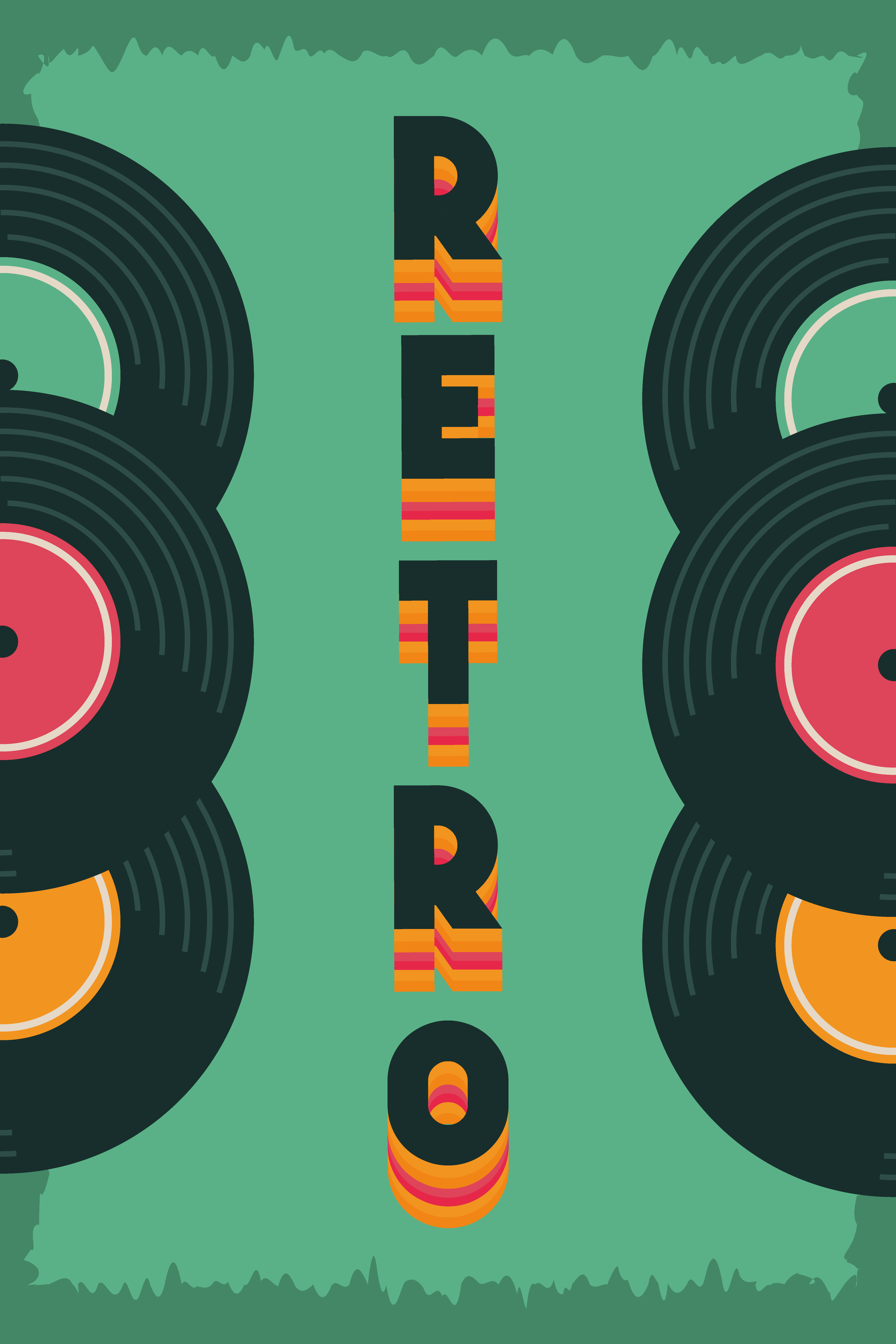 Retro style party poster with vinyls records 1934616 Vector Art at Vecteezy