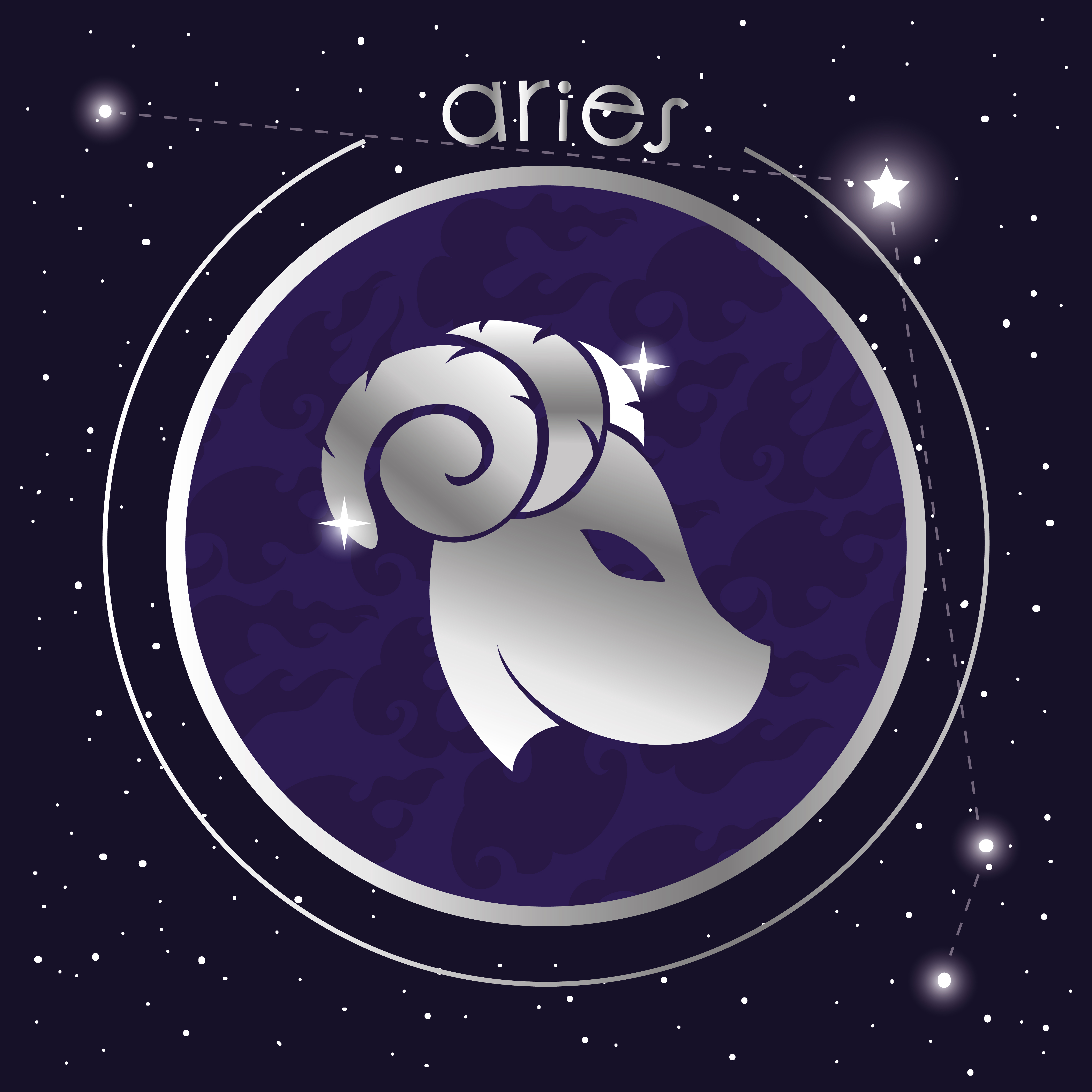 aries zodiac sign silver design 1934677 Vector Art at Vecteezy
