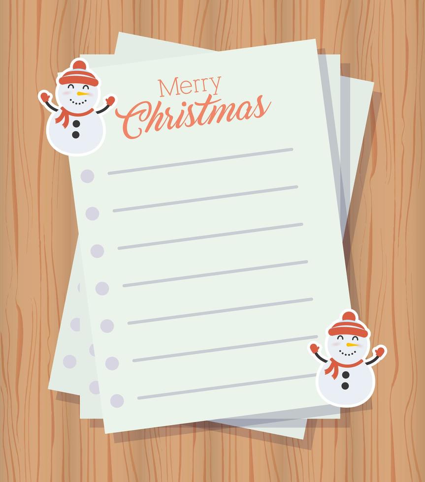 tarjeta de feliz navidad con hojas de letras vector