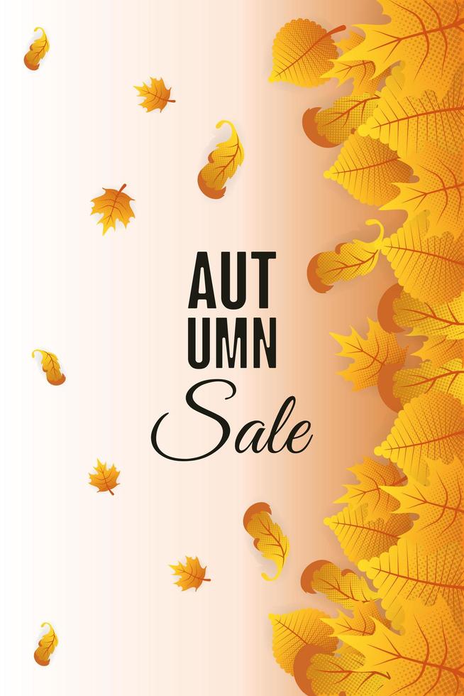 Autumn sale seasonal label icon vector