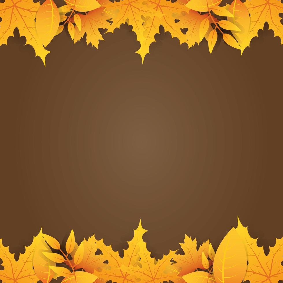 Autumn leaves and foliage decorative frame vector